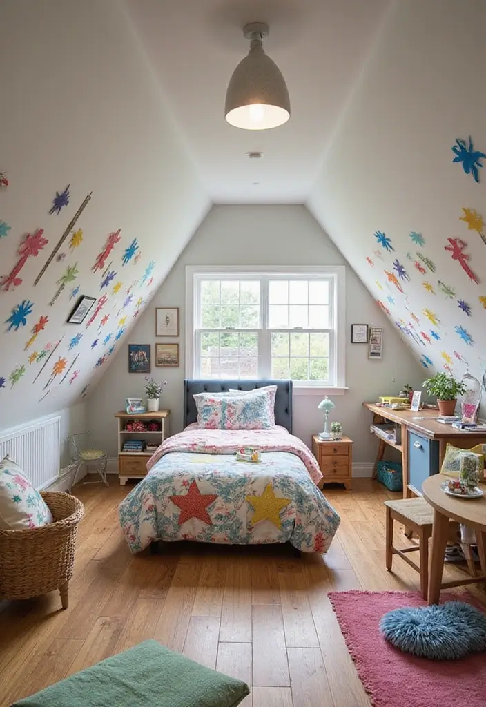 25 Attic Bedroom Ideas for Kids That Feel Cozy and Cool 13. Personalized Dream Space