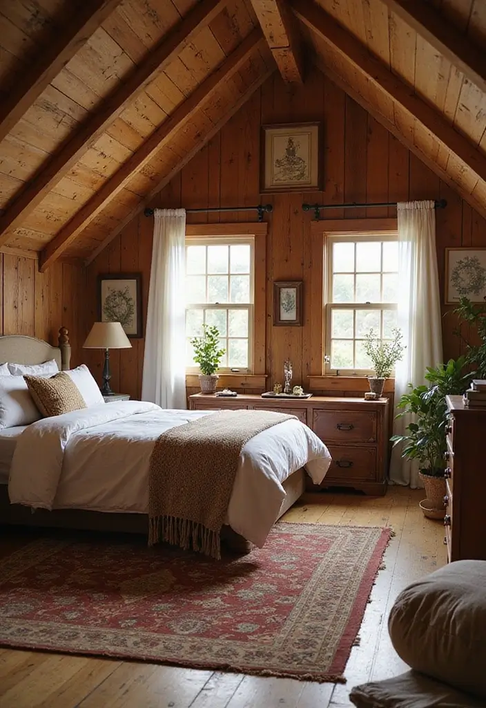 25 Attic Bedroom Ideas for Kids That Feel Cozy and Cool 16. Farmhouse Style