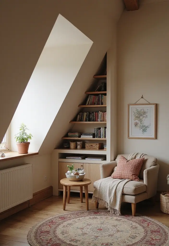 25 Attic Bedroom Ideas for Kids That Feel Cozy and Cool 19. Cozy Reading Nook
