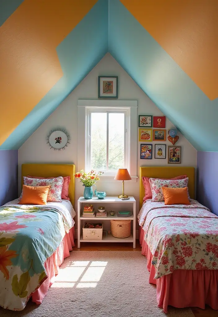 25 Attic Bedroom Ideas for Kids That Feel Cozy and Cool 25. Bright and Cheerful