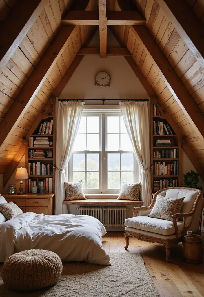 25 Attic Bedroom Ideas for Kids That Feel Cozy and Cool 3. Reading Retreat
