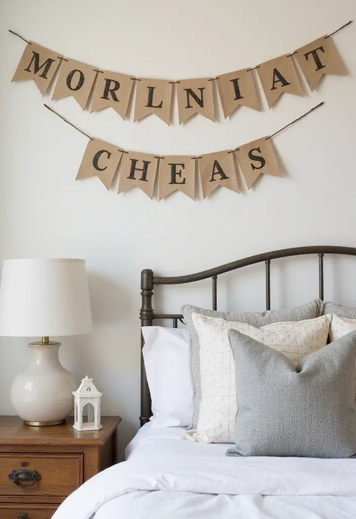 25 Farmhouse Kids Bedroom Inspirations That Are Cozy and Chic - 12. Personalized Name Banners