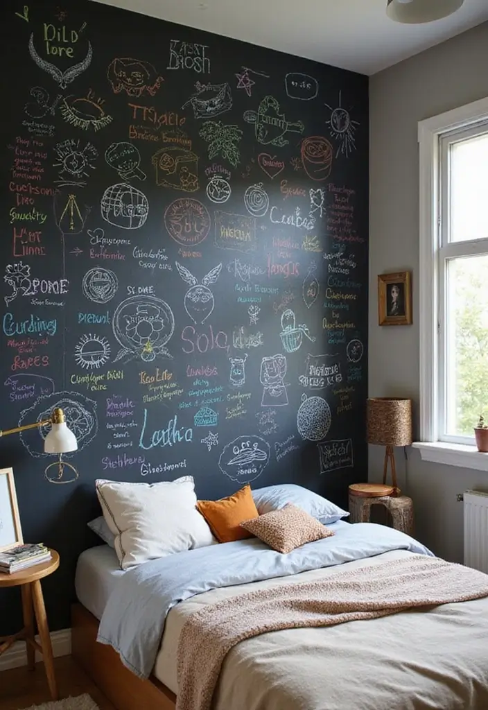 25 Farmhouse Kids Bedroom Inspirations That Are Cozy and Chic - 17. Chalkboard Wall