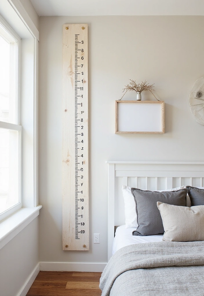 25 Farmhouse Kids Bedroom Inspirations That Are Cozy and Chic - 19. Growth Charts