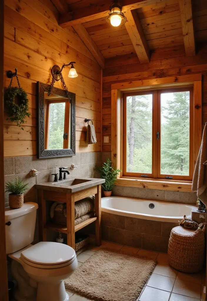 25 Kids Bathroom Themes That Make Bath Time Fun - 16. Cozy Cabin