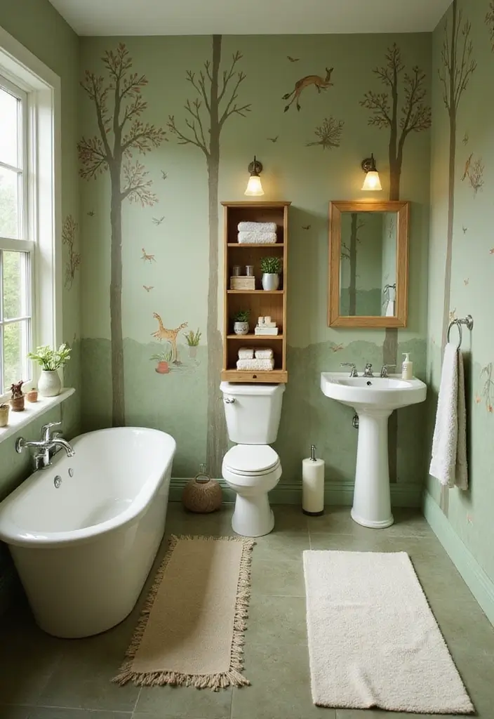 25 Kids Bathroom Themes That Make Bath Time Fun - 2. Enchanted Forest