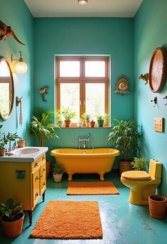 25 Kids Bathroom Themes That Make Bath Time Fun - 3. Dinosaur Discovery