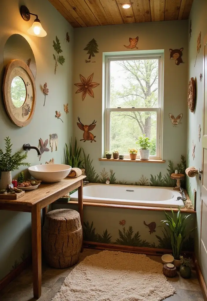 25 Kids Bathroom Themes That Make Bath Time Fun - 4. Whimsical Woodland