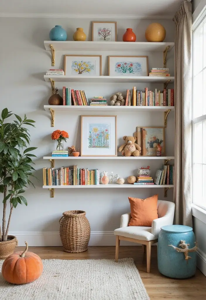 25 Kids Living Room Ideas That Work for the Whole Family - 17. Creative Display Shelves