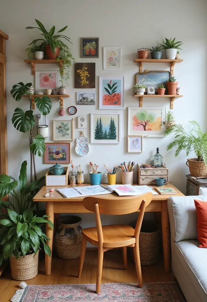 25 Kids Living Room Ideas That Work for the Whole Family - 23. Nature-Inspired Crafts Station