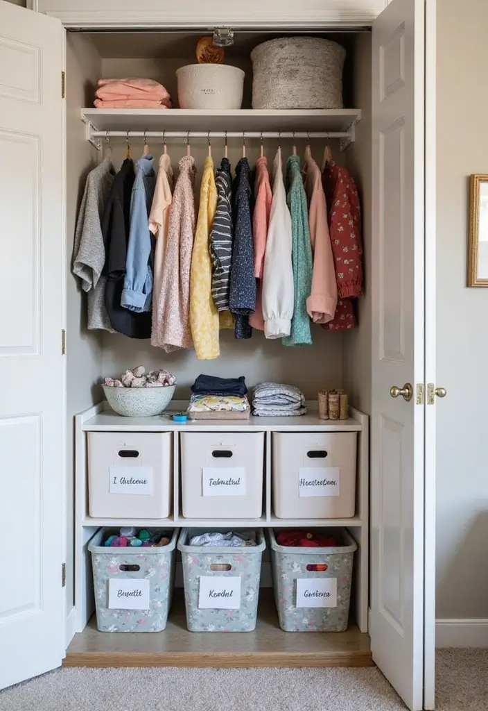 25 Kids Shared Bedroom Ideas for Boy and Girl That Work Perfectly 12. Shared Closet Organization