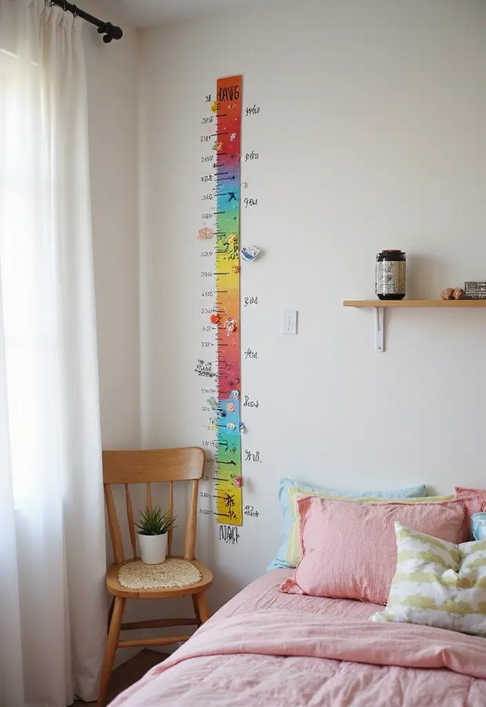 25 Kids Shared Bedroom Ideas for Boy and Girl That Work Perfectly 16. Personalized Growth Charts