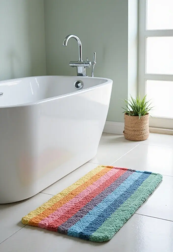 25 Kids and Guest Bathroom Ideas That Balance Practicality - 13. Non-Slip Bath Mats