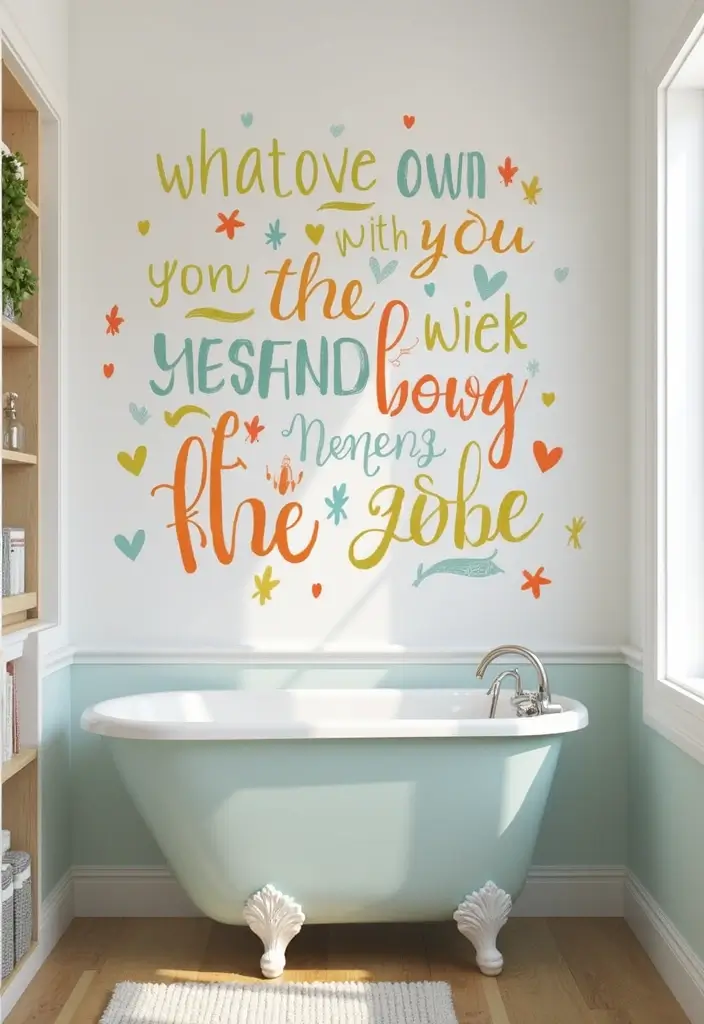 25 Kids and Guest Bathroom Ideas That Balance Practicality - 17. Fun Wall Decals