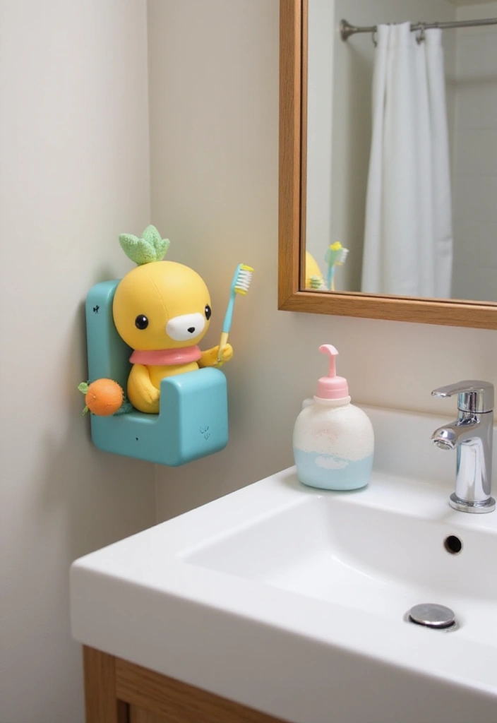 25 Kids and Guest Bathroom Ideas That Balance Practicality - 20. Creative Toothbrush Holders