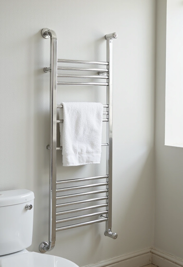25 Kids and Guest Bathroom Ideas That Balance Practicality - 24. Space-Saving Towel Racks