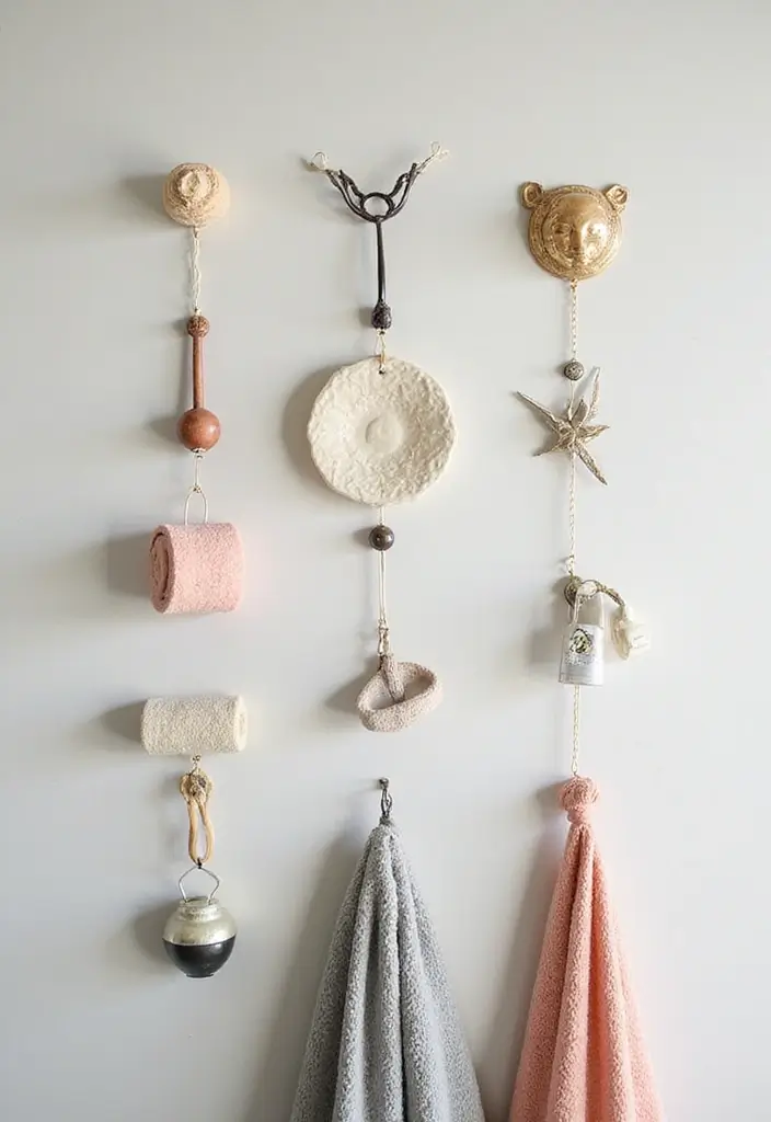 25 Kids and Guest Bathroom Ideas That Balance Practicality - 6. Hooks for Everything