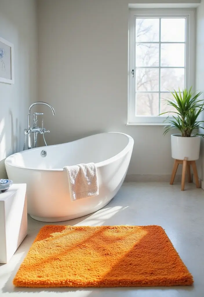 25 Kids and Guest Bathroom Ideas That Balance Practicality - 7. Colorful Bath Mats