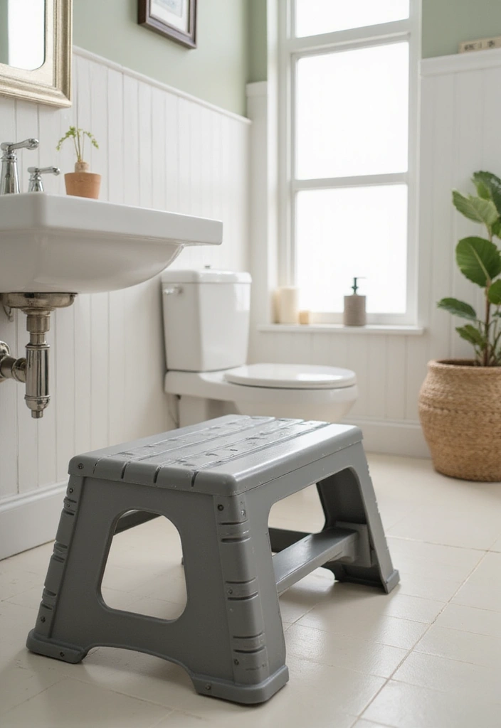 25 Kids and Guest Bathroom Ideas That Balance Practicality - 9. Portable Step Stools
