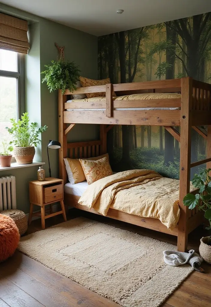 25 Modern Kids Bedroom Designs That Look Trendy Yet Cozy - 1. Nature-Inspired Retreat