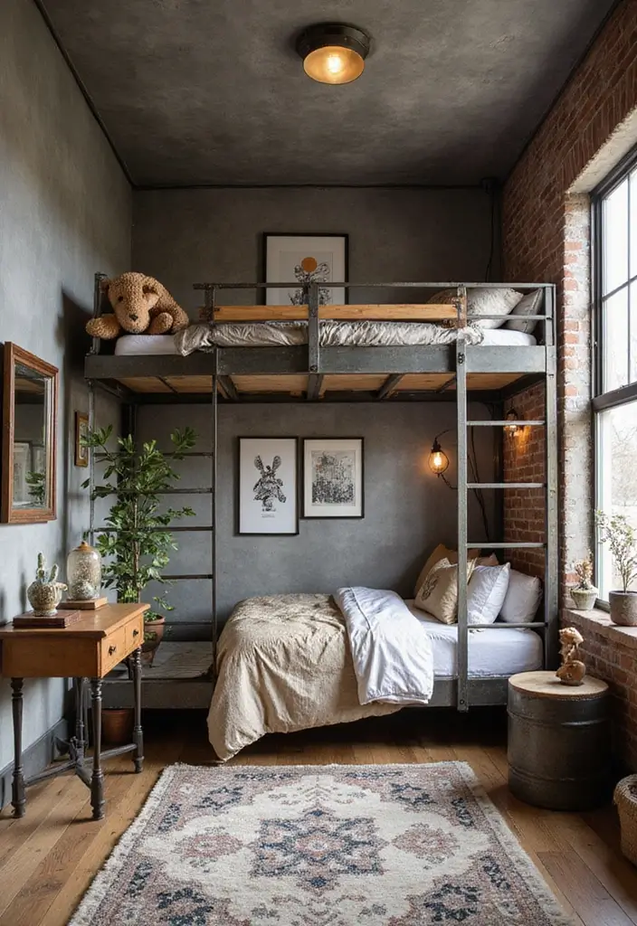 25 Modern Kids Bedroom Designs That Look Trendy Yet Cozy - 13. Industrial Cool