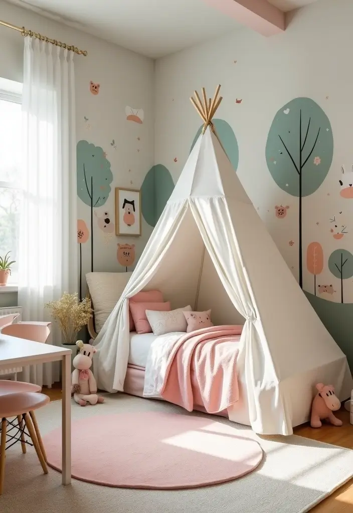 25 Modern Kids Bedroom Designs That Look Trendy Yet Cozy - 3. Whimsical Woodland Fantasy
