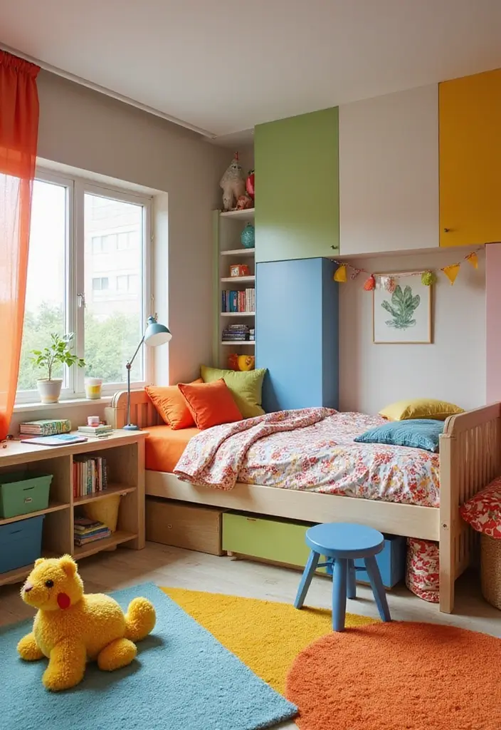 25 Modern Kids Bedroom Designs That Look Trendy Yet Cozy - 6. Bold Color Blocks