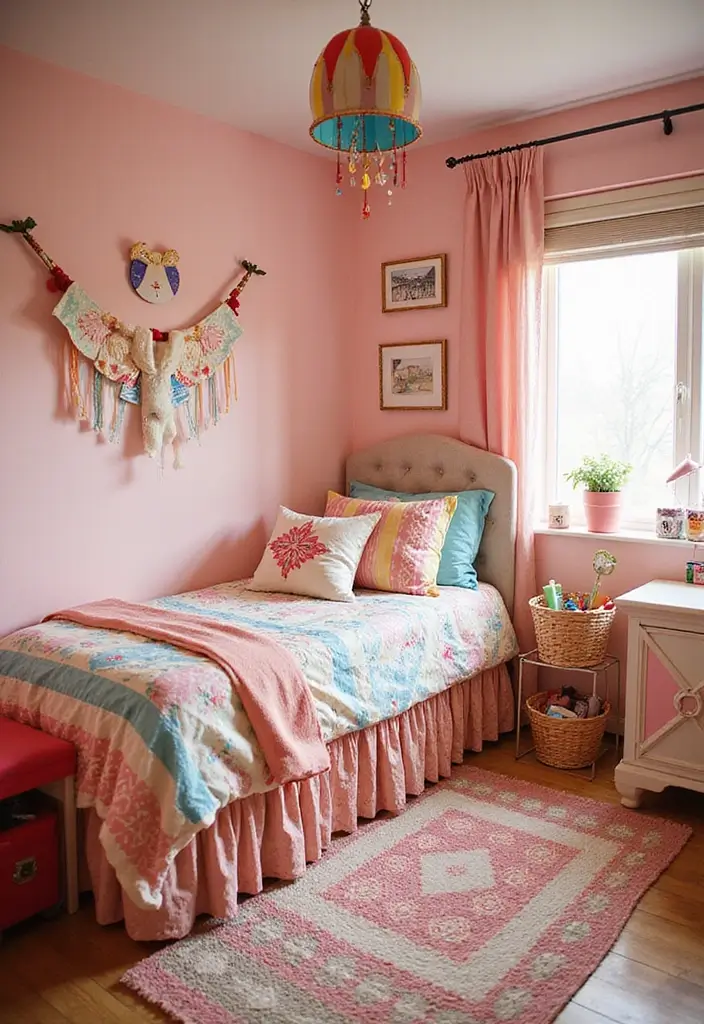 25 Pink Kids Bedroom Ideas That Feel Sweet and Playful - 17. Circus Fun