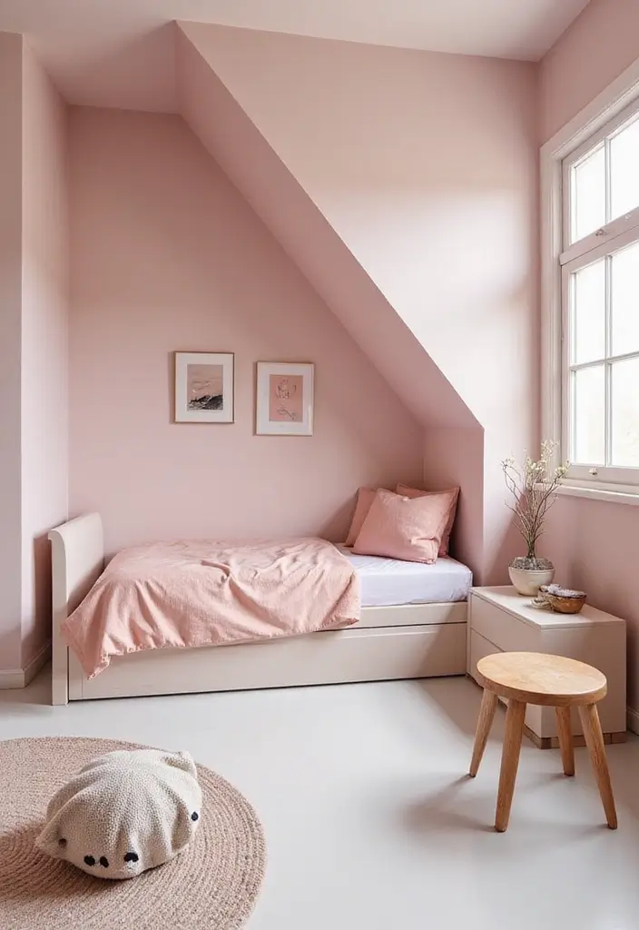 25 Pink Kids Bedroom Ideas That Feel Sweet and Playful - 19. Modern Minimalism