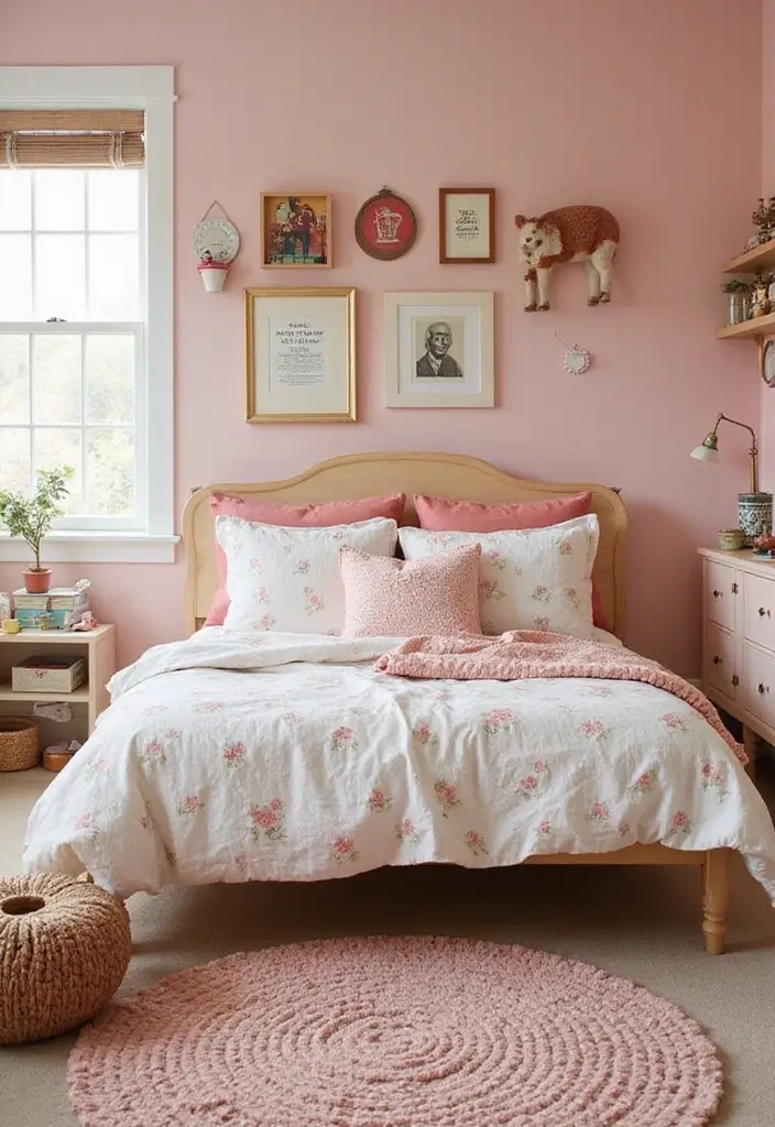 25 Pink Kids Bedroom Ideas That Feel Sweet and Playful - 22. Vintage Toyland