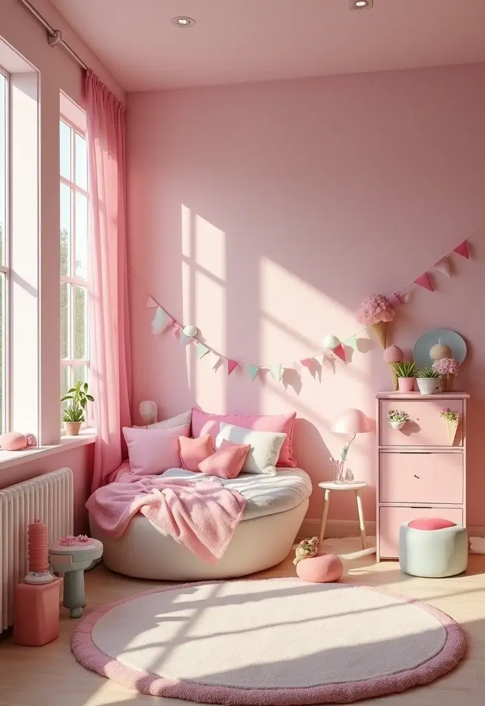 25 Pink Kids Bedroom Ideas That Feel Sweet and Playful - 24. Dreamy Ice Cream Parlor