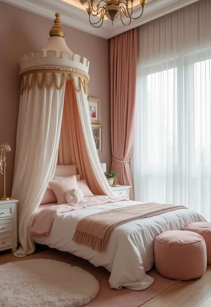 25 Pink Kids Bedroom Ideas That Feel Sweet and Playful - 5. Charming Castle Retreat