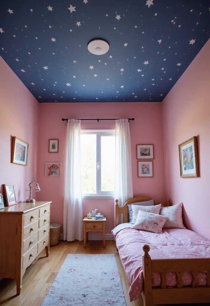 25 Pink Kids Bedroom Ideas That Feel Sweet and Playful - 7. Starry Night Escape