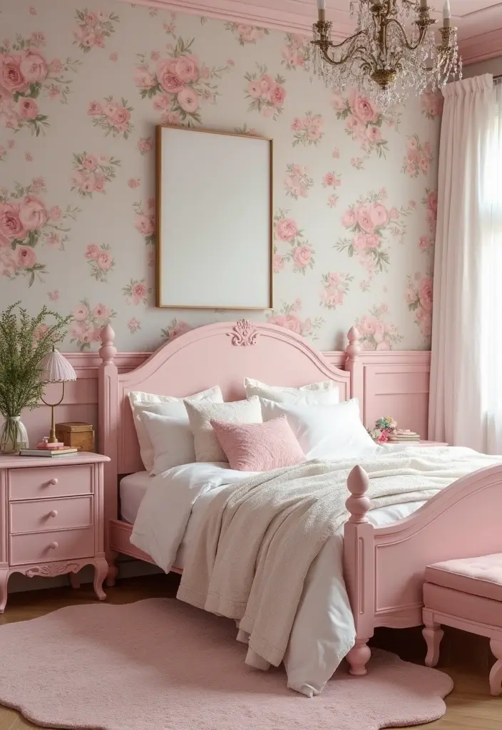 25 Pink Kids Bedroom Ideas That Feel Sweet and Playful - 9. Vintage Glamour