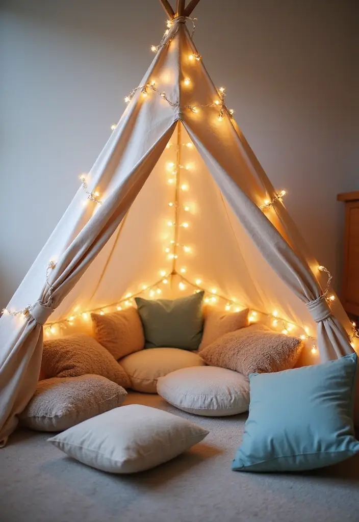 26 Forest Kids Room Ideas That Bring Nature Indoors - 13. Canopy or Tent Play Area