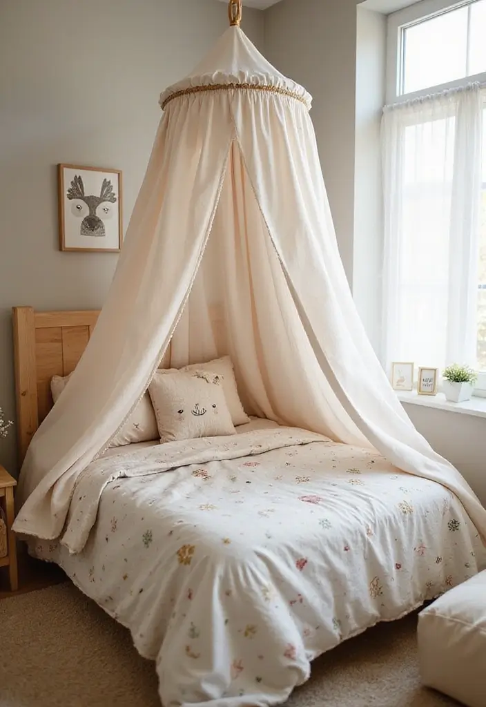 26 Forest Kids Room Ideas That Bring Nature Indoors - 15. Forest-Themed Bed Canopy