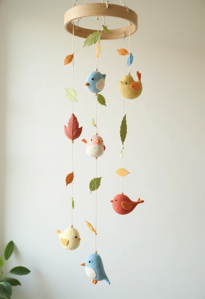 26 Forest Kids Room Ideas That Bring Nature Indoors - 19. Nature-Inspired Mobile Decor