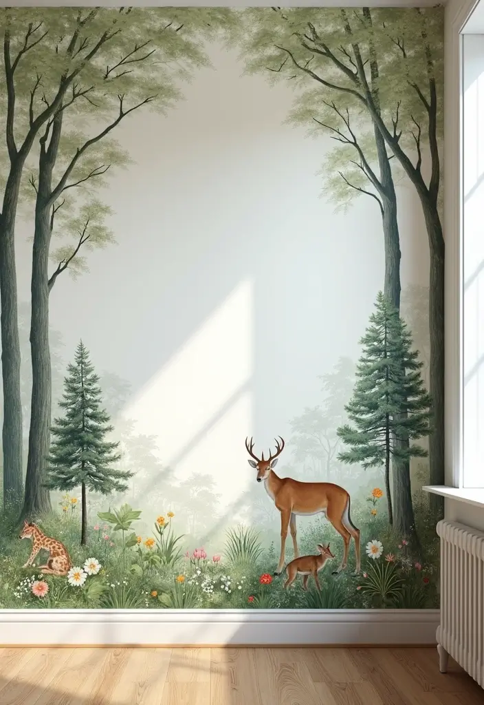 26 Forest Kids Room Ideas That Bring Nature Indoors - 4. Forest-Themed Wallpaper