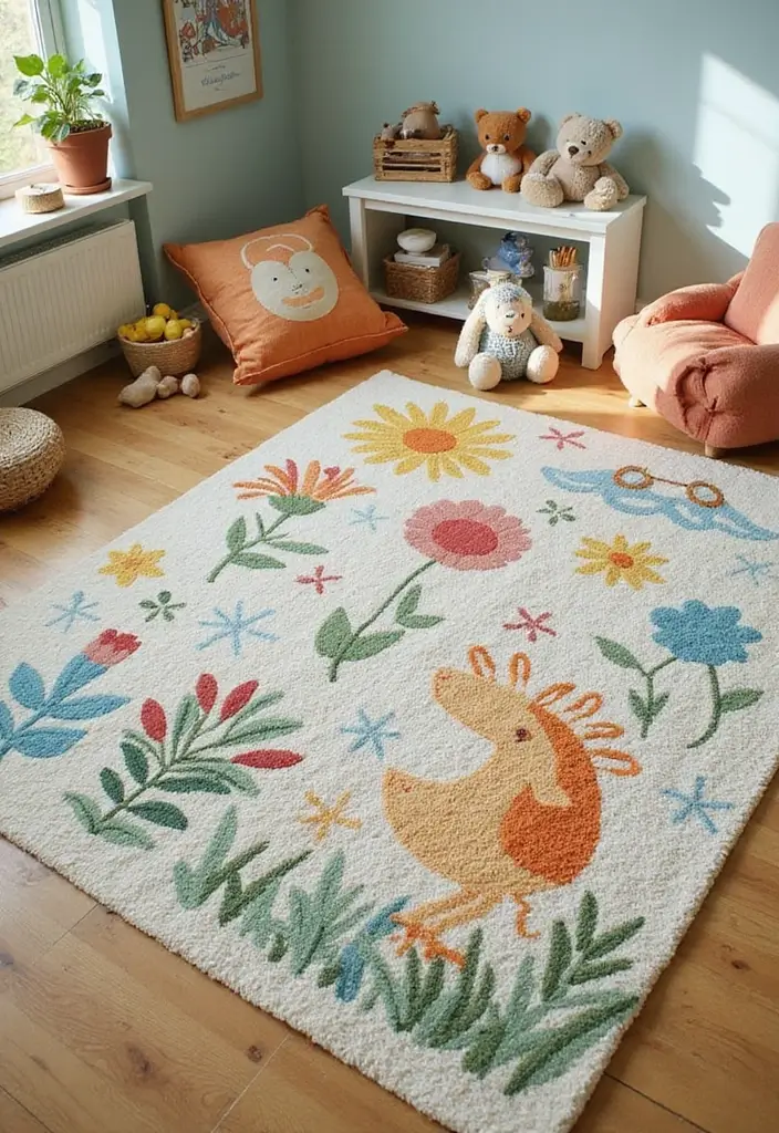 26 Forest Kids Room Ideas That Bring Nature Indoors - 6. Nature-Inspired Rugs