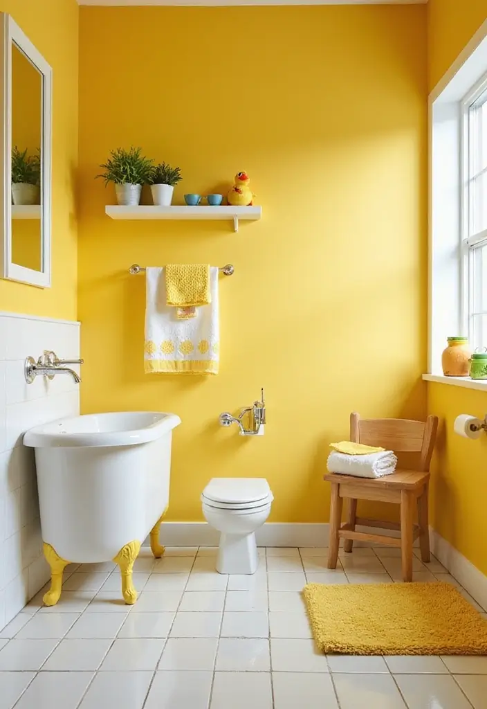 26 Kids Bathroom Paint Colors That Keep the Space Cheerful - 1. Sunny Lemonade Yellow