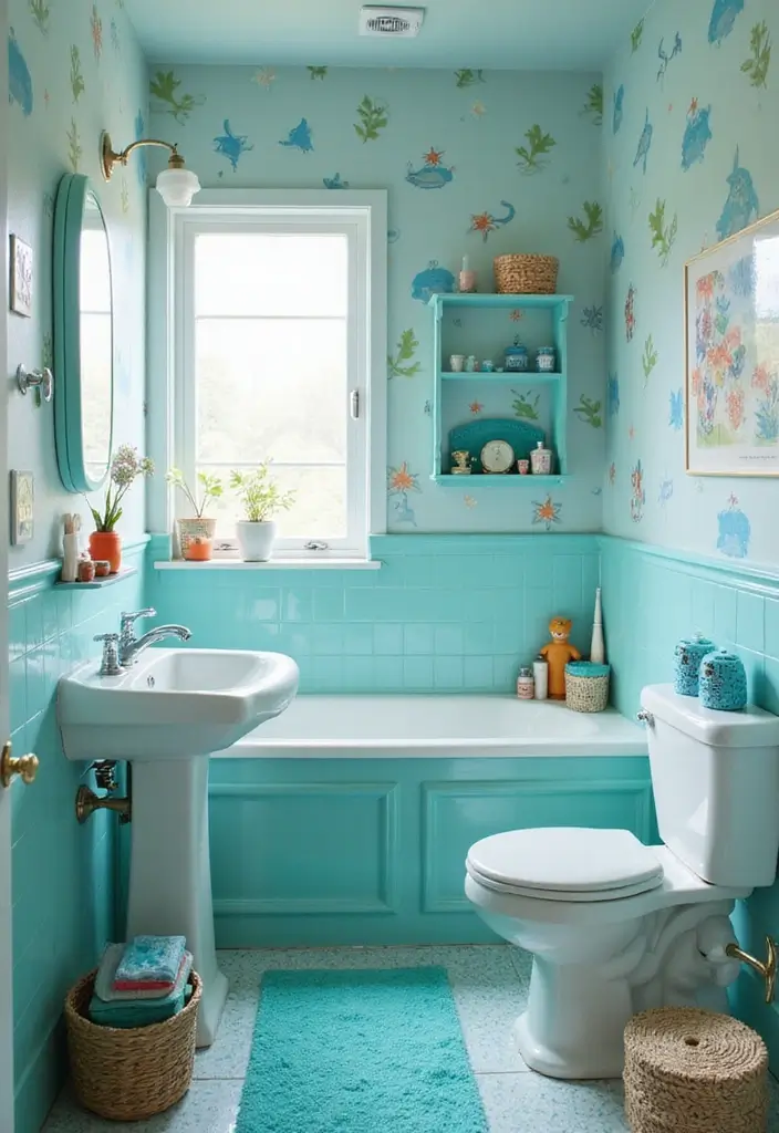 26 Kids Bathroom Paint Colors That Keep the Space Cheerful - 13. Whimsical Aqua