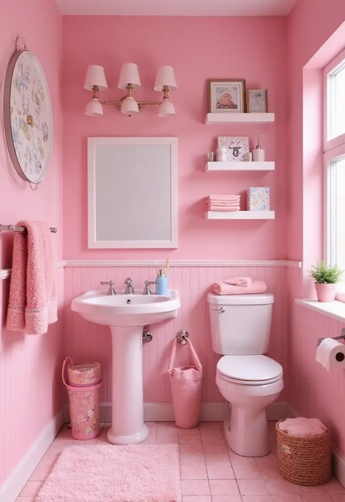 26 Kids Bathroom Paint Colors That Keep the Space Cheerful - 15. Bubblegum Pink