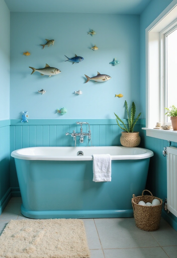26 Kids Bathroom Paint Colors That Keep the Space Cheerful - 2. Ocean Blue