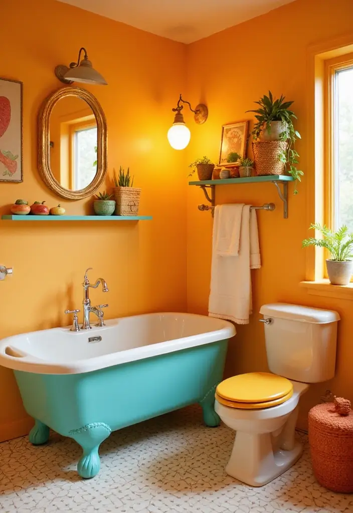26 Kids Bathroom Paint Colors That Keep the Space Cheerful - 6. Bright Tangerine