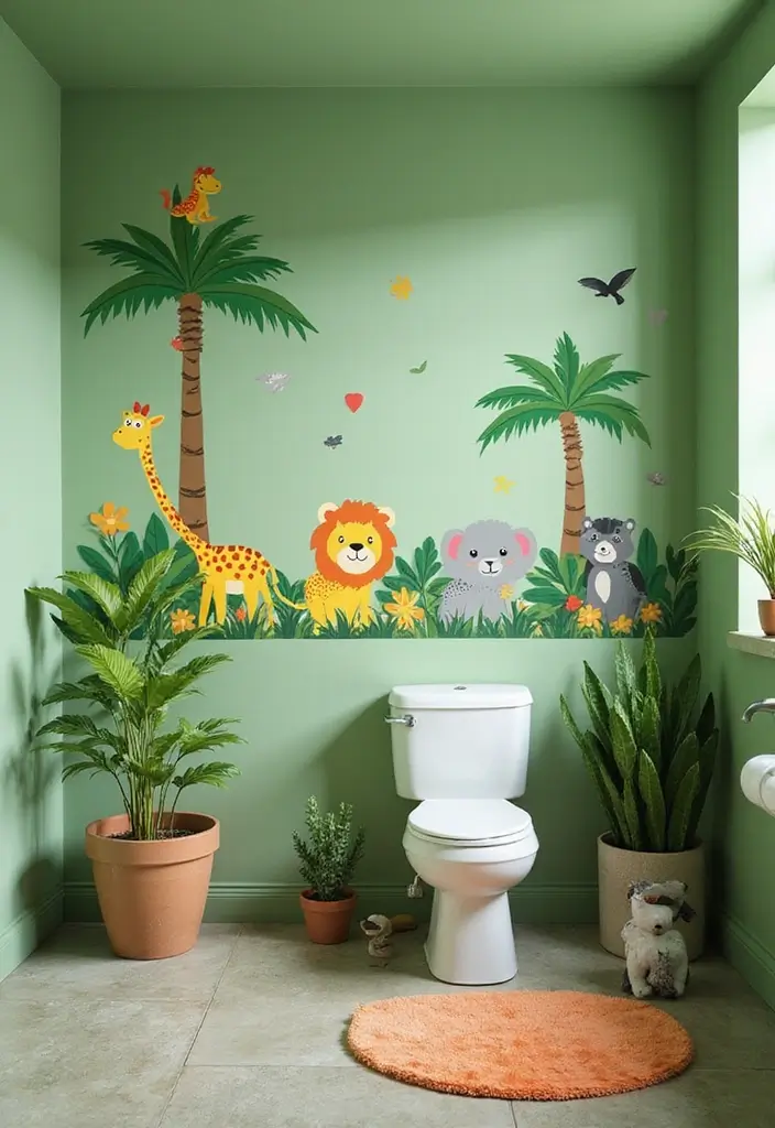 26 Kids Bathroom Paint Colors That Keep the Space Cheerful - 8. Jungle Green