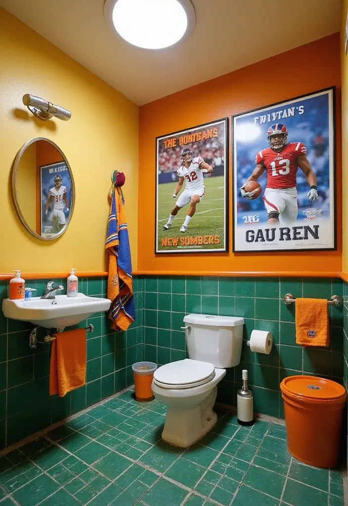 27 Colorful Kids Bathroom Designs That Brighten the Space - 12. Sports Zone