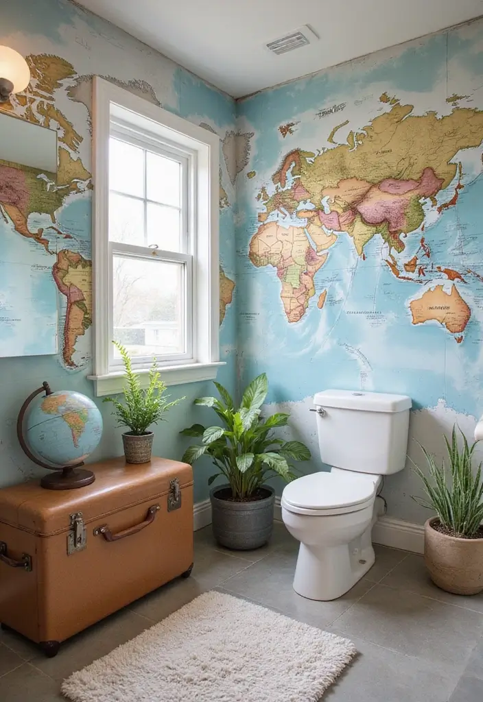 27 Colorful Kids Bathroom Designs That Brighten the Space - 16. Travel the World