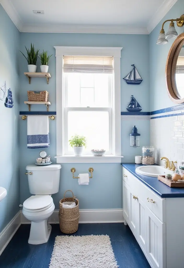 27 Colorful Kids Bathroom Designs That Brighten the Space - 17. Classic Nautical