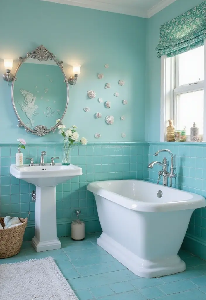 27 Colorful Kids Bathroom Designs That Brighten the Space - 22. Magical Mermaid Cove