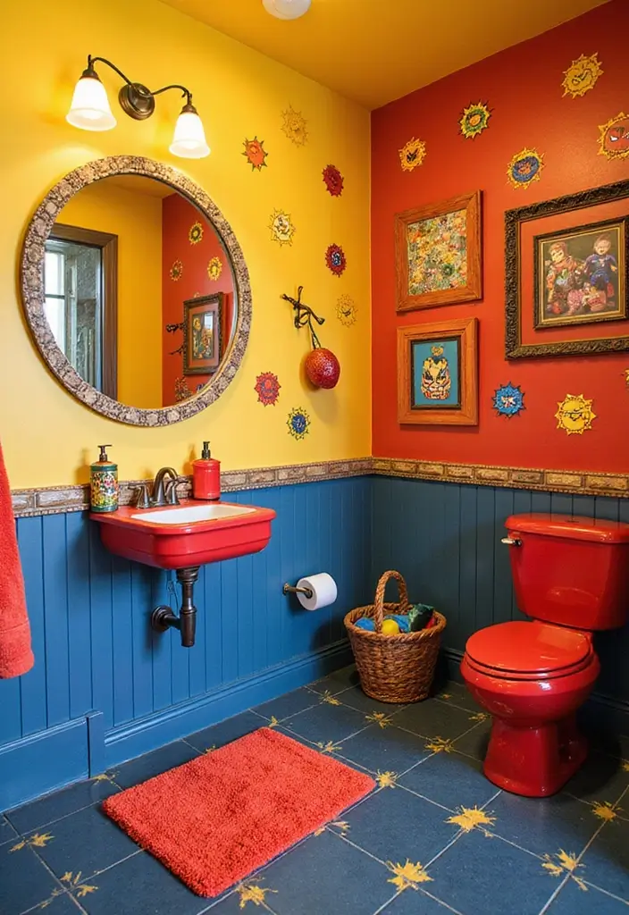 27 Colorful Kids Bathroom Designs That Brighten the Space - 9. Superhero Headquarters